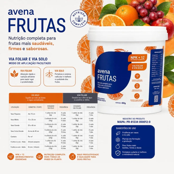 Adubo Para Frutas Fertilizante Avena 400g