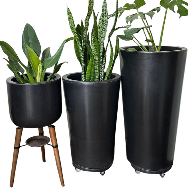 Kit 3 Vasos Linha Damasco em Polietileno