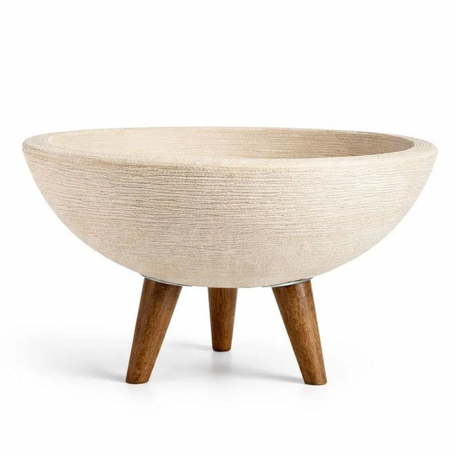 Vaso Bacia com Tripé de Madeira