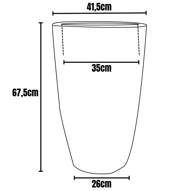 Vaso Pequim em Polietileno Texturizado 68x42cm