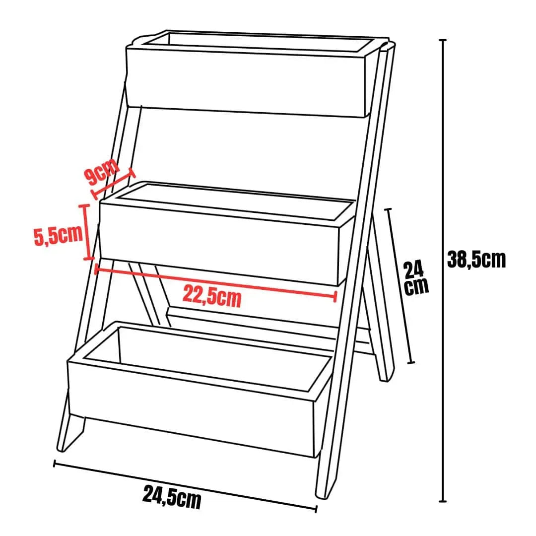 Suporte Vertical para Vasos de Suculenta