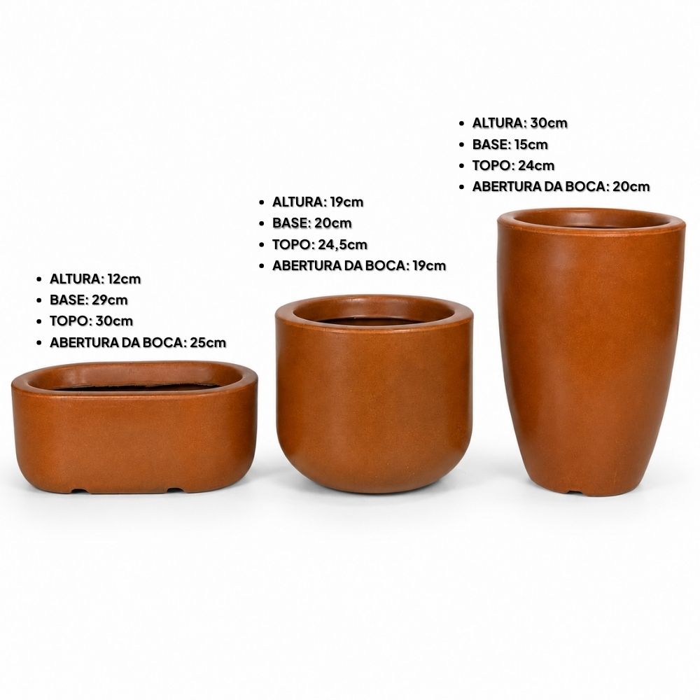 Kit 3 Vasos em Polietileno Doha e Pequim