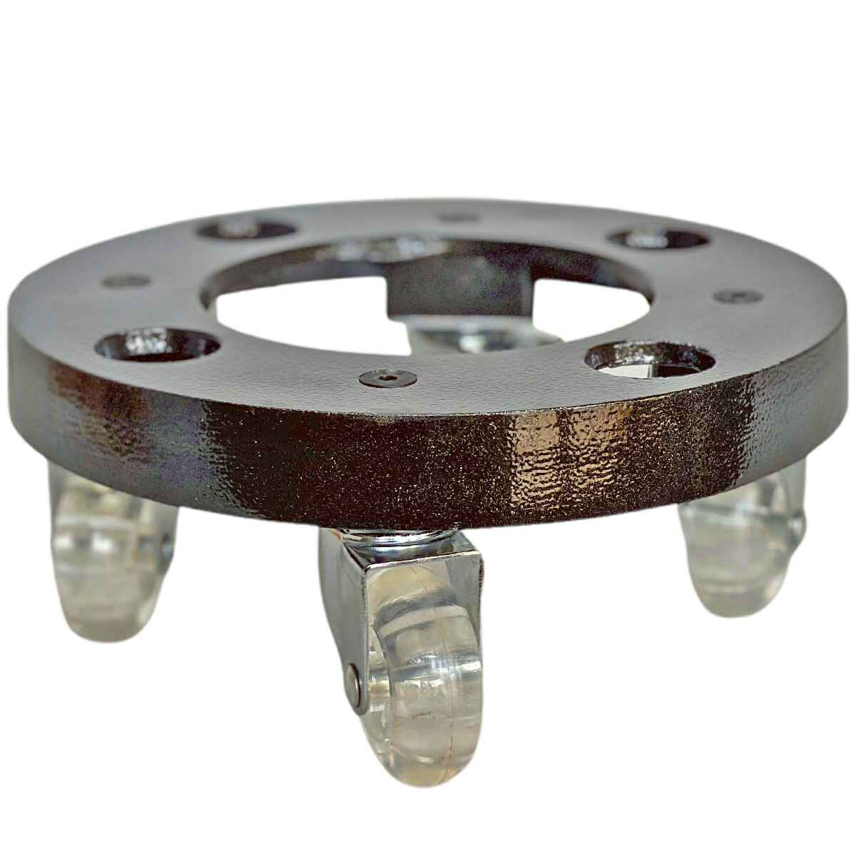 Suporte de Alumínio com Rodas de Silicone para Vasos Redondos