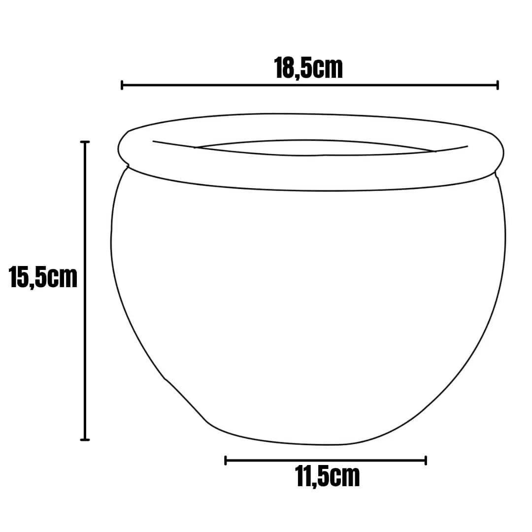 Vaso Cachepot em Cerâmica Esmaltada 18,5cm