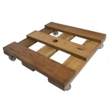 Suporte Quadrado de Madeira com Rodas de Silicone