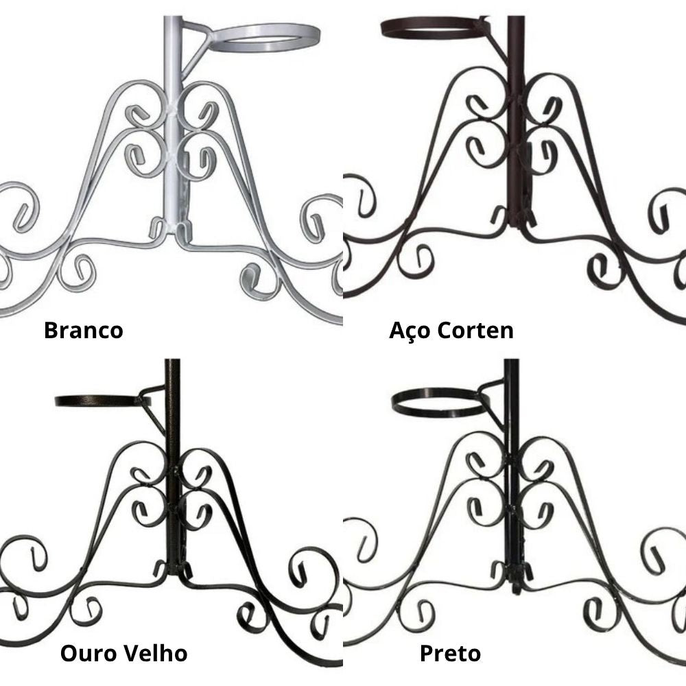 Suporte de Chão em Ferro para 5 Vasos 44x106cm