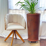 Kit Vaso Damasco Brilhante + Suporte com Rodinhas