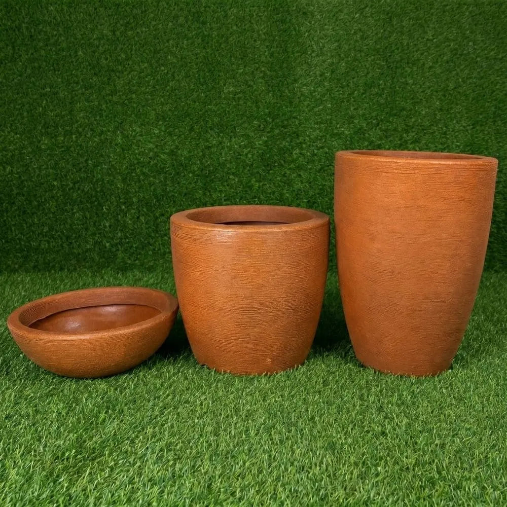 Kit 3 Vasos Texturizados Médios