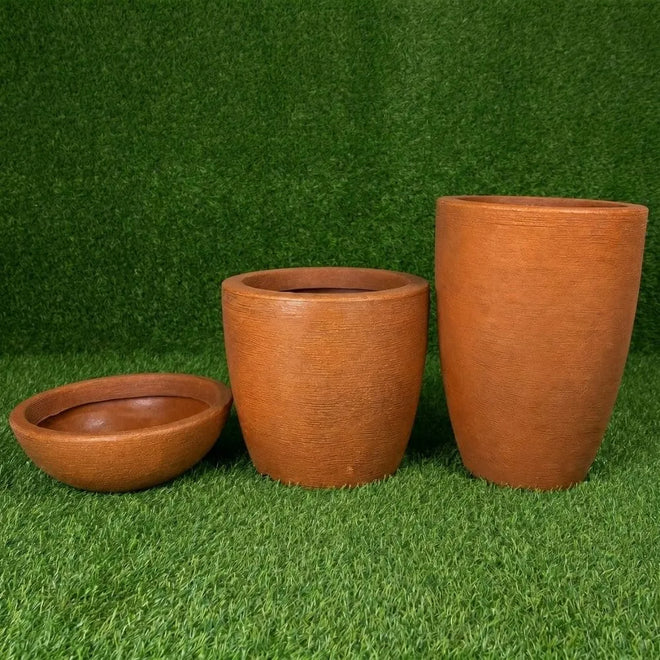 Kit 3 Vasos Texturizados Médios