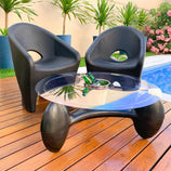 Kit Mesa de Centro com Champanheira + 2 Cadeiras Ipanema
