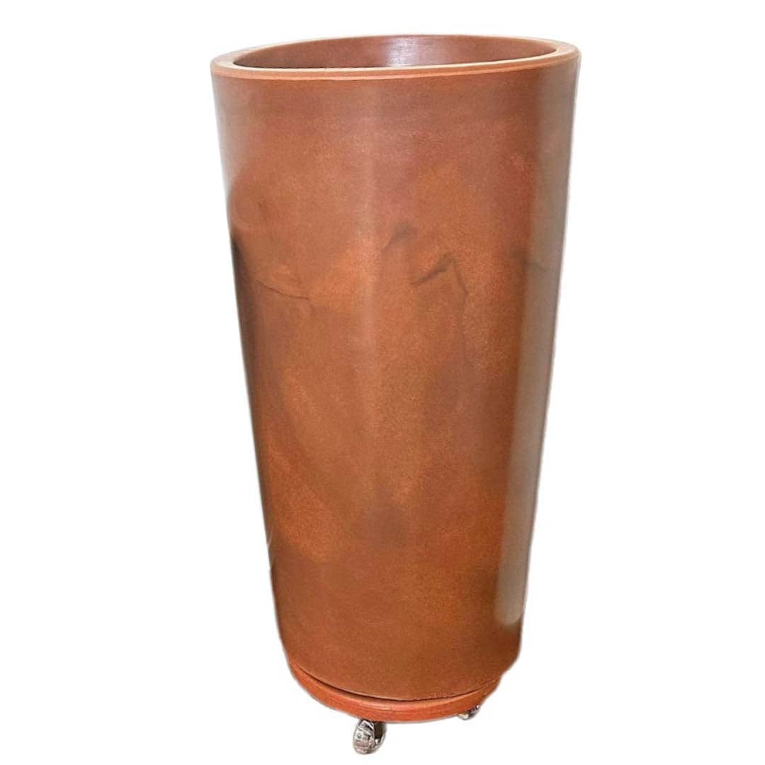 Kit Vaso Damasco Brilhante + Suporte com Rodinhas