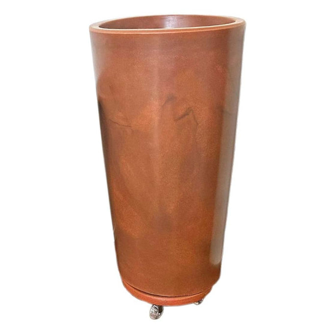 Kit Vaso Damasco Brilhante + Suporte com Rodinhas