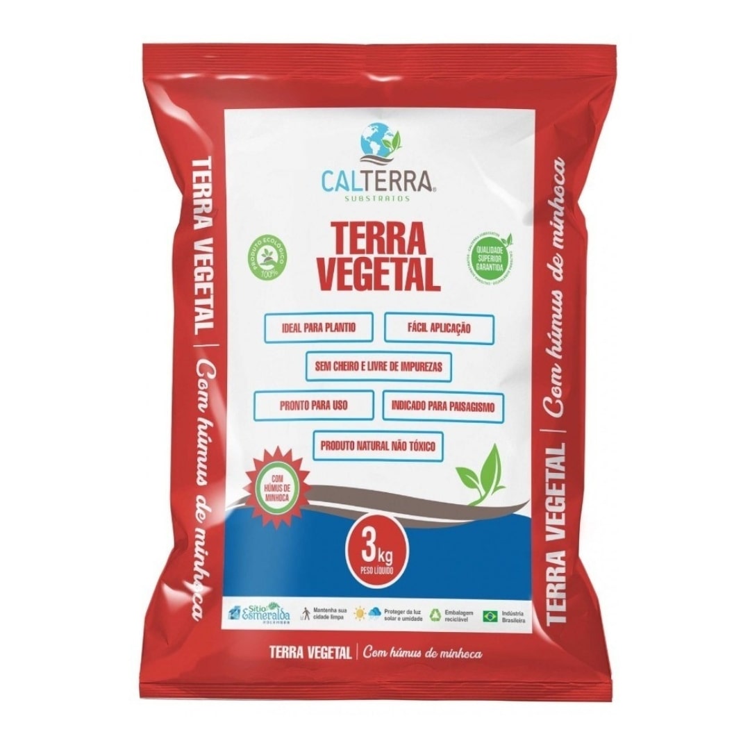 Substrato Terra Vegetal Adubada com Humus de Minhoca 3kg