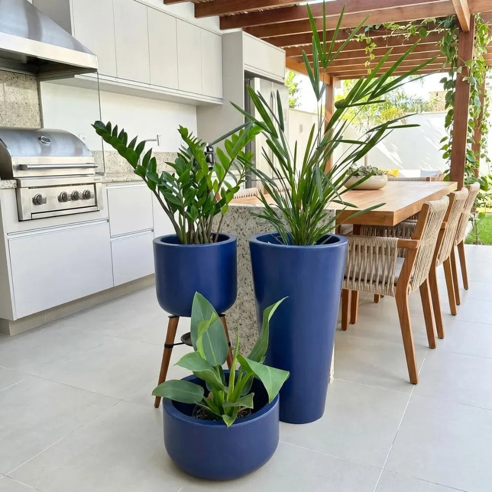 Kit 3 Vasos Cônico + Doha para Decoração Externa