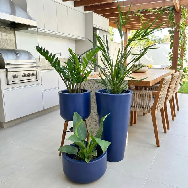 Kit 3 Vasos Cônico + Doha para Decoração Externa