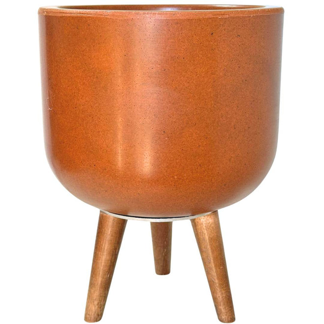 Vaso Doha Médio com Tripé de Madeira
