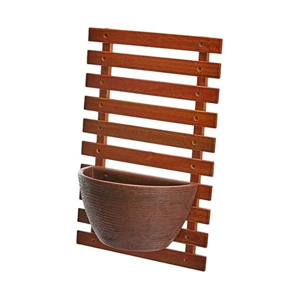 Painel de Madeira com Vaso para Jardim Vertical