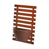 Painel de Madeira com Vaso para Jardim Vertical