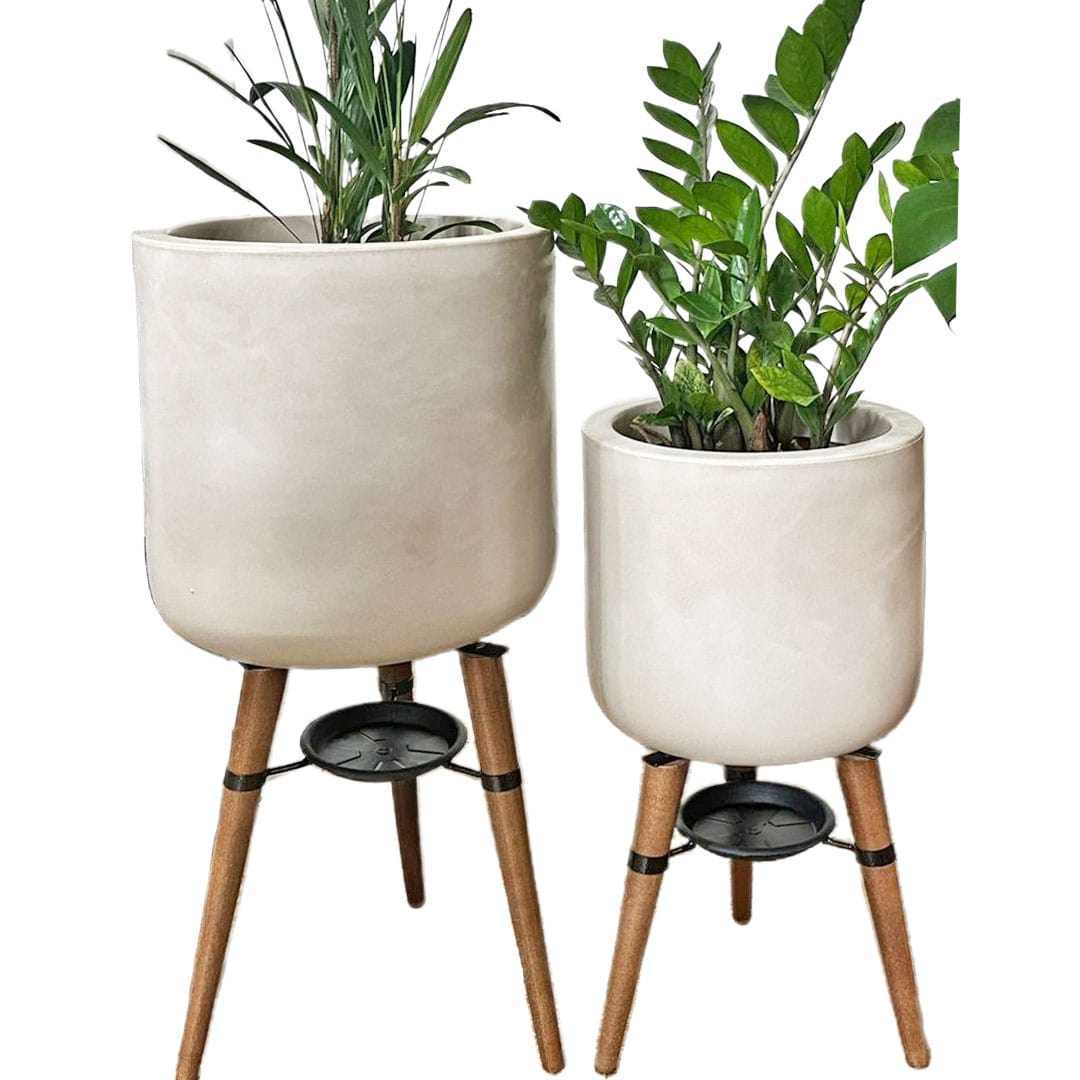 Kit 2 Vasos Linha Doha com Tripé de Madeira