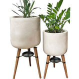 Kit 2 Vasos Linha Doha com Tripé de Madeira