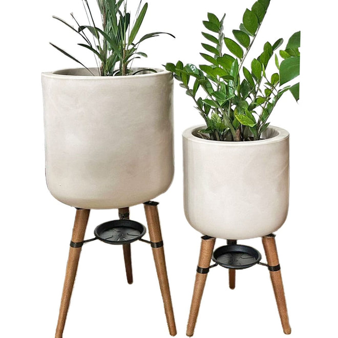 Kit 2 Vasos Linha Doha com Tripé de Madeira