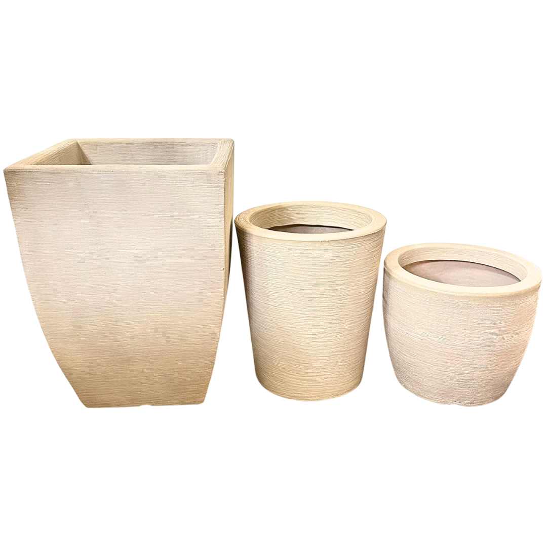 Kit 3 Vasos Texturizados Médios