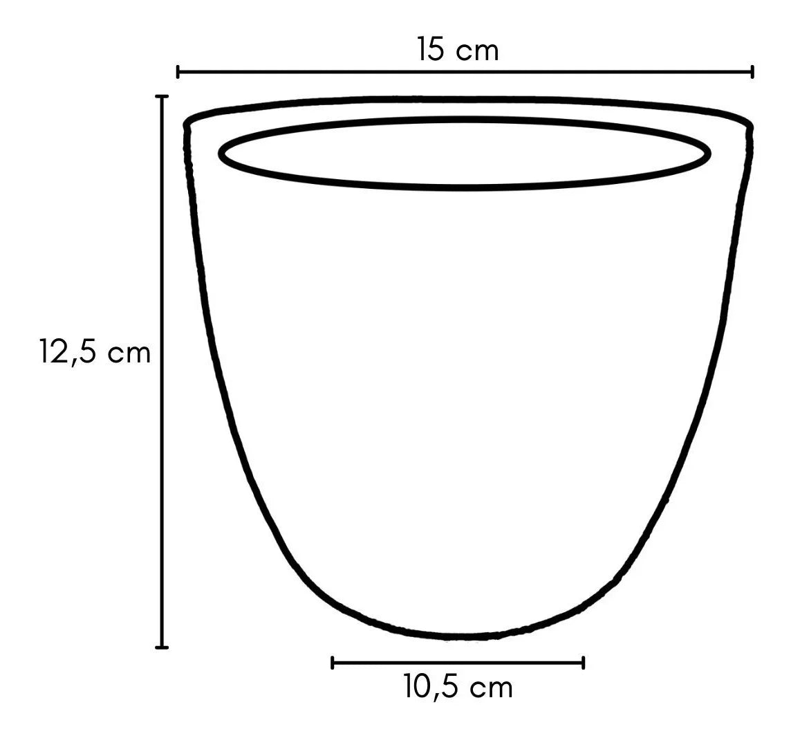Vaso Cachepot Redondo em Polipropileno 15x12,5cm
