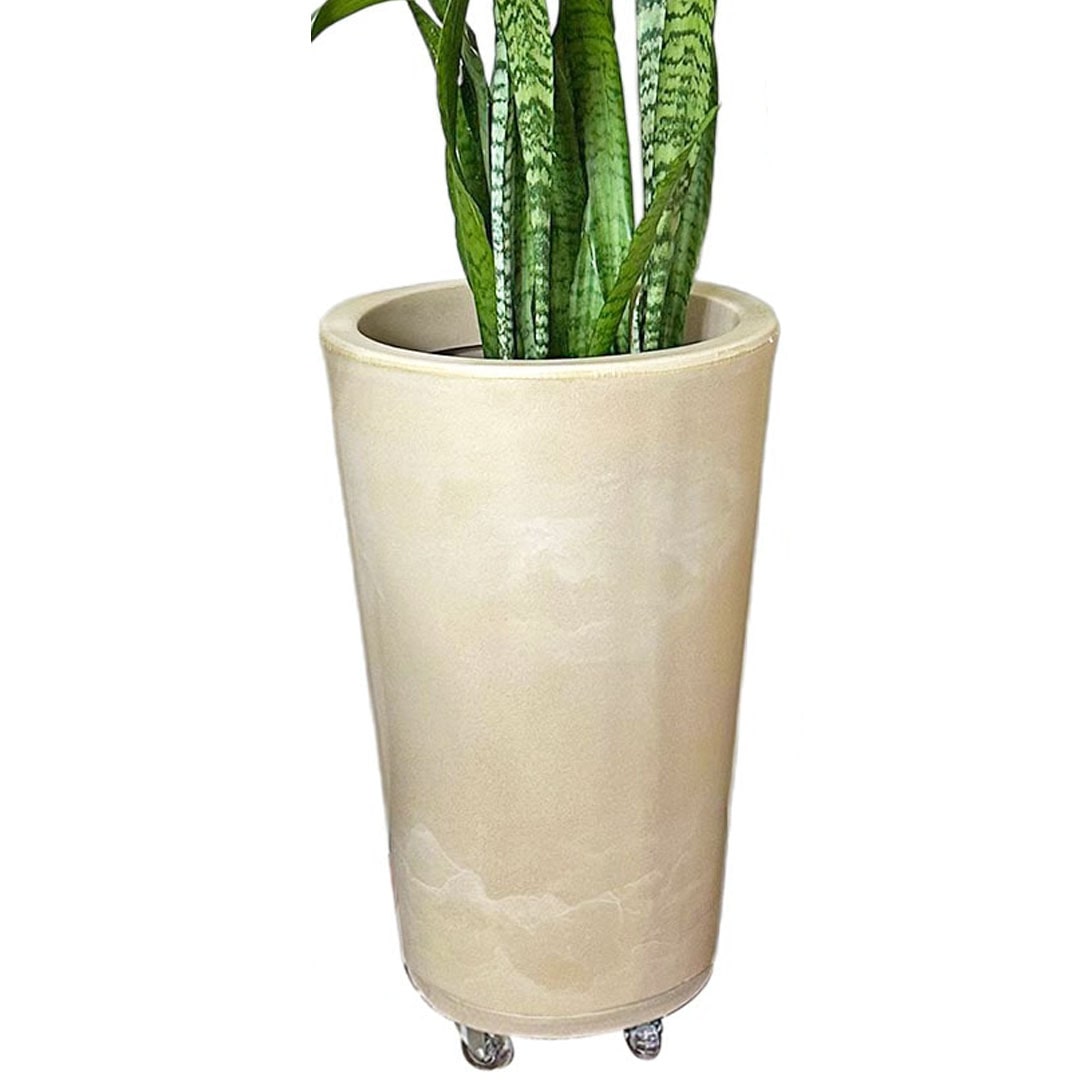 Vaso de Planta e Suporte com Roda Para Decoração Kit 2 Peças