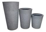 Kit 3 Vasos Linha Damasco Texturizado em Polietileno