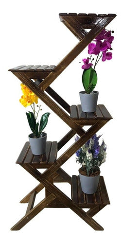 Prateleira De Madeira P/ Vasos Floreira De Chão P/ Decoração