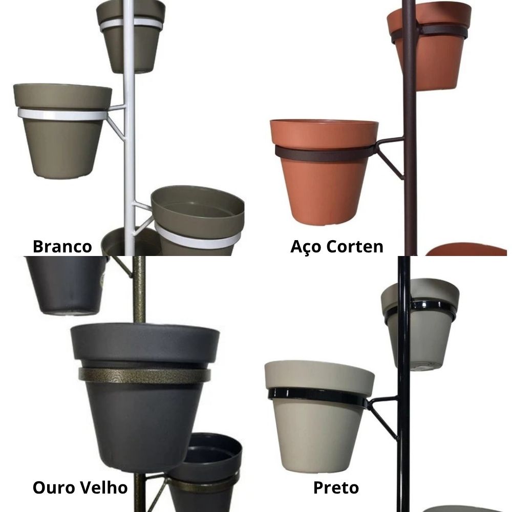 Suporte de Chão em Ferro para 5 Vasos 44x106cm