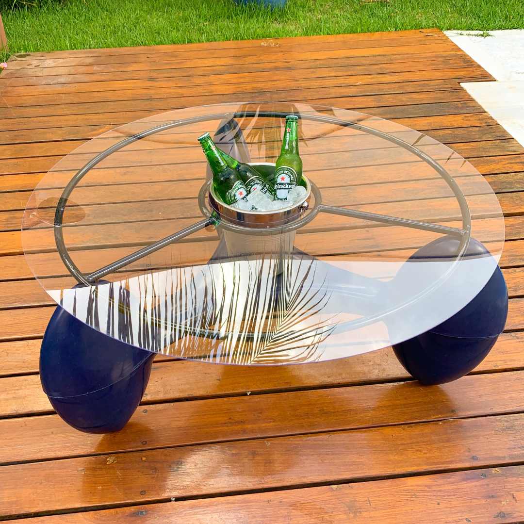 2 Cadeiras e Mesa Decoração Jardim Varanda Kit Copacabana