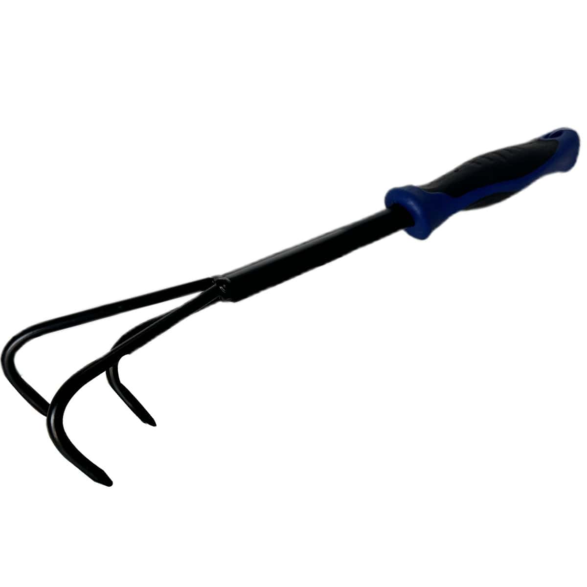 Ancinho de Mão 3 Dentes em Aço com Cabo Plástico Emborrachado 36cm