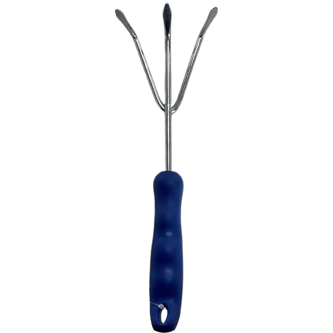 Ancinho de Mão 3 Dentes em Aço com Cabo Plástico Emborrachado 31cm