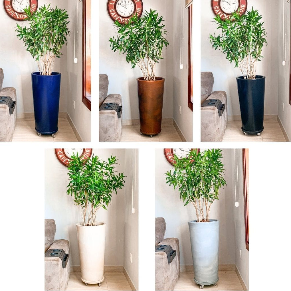 Kit 3 Vasos Linha Damasco em Polietileno