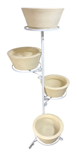 Suporte de Chão em Ferro para 4 Vasos 60x140cm