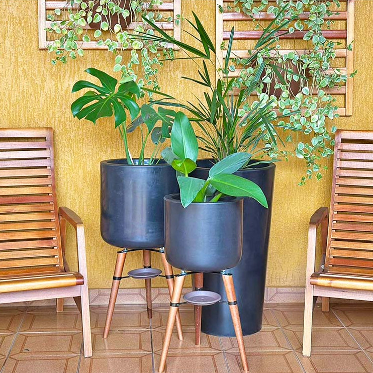 3 Vasos de Luxo Para Planta Decoração Externa Sacada Varanda