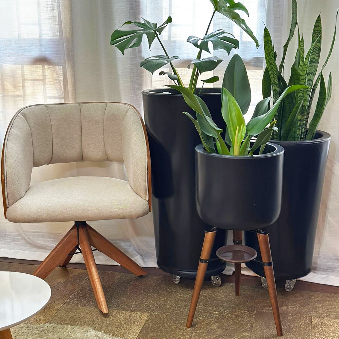 Kit 3 Vasos Linha Damasco em Polietileno