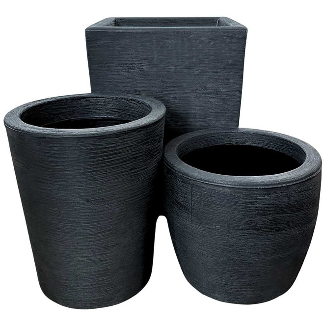 Kit 3 Vasos Texturizados Médios - Verde Garden