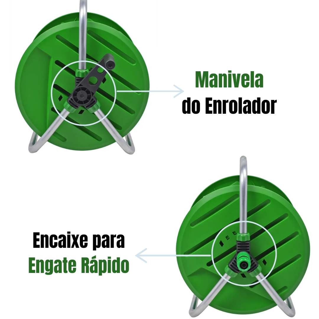 Suporte Enrolador de Mangueira Giratório 60 Metros Trapp