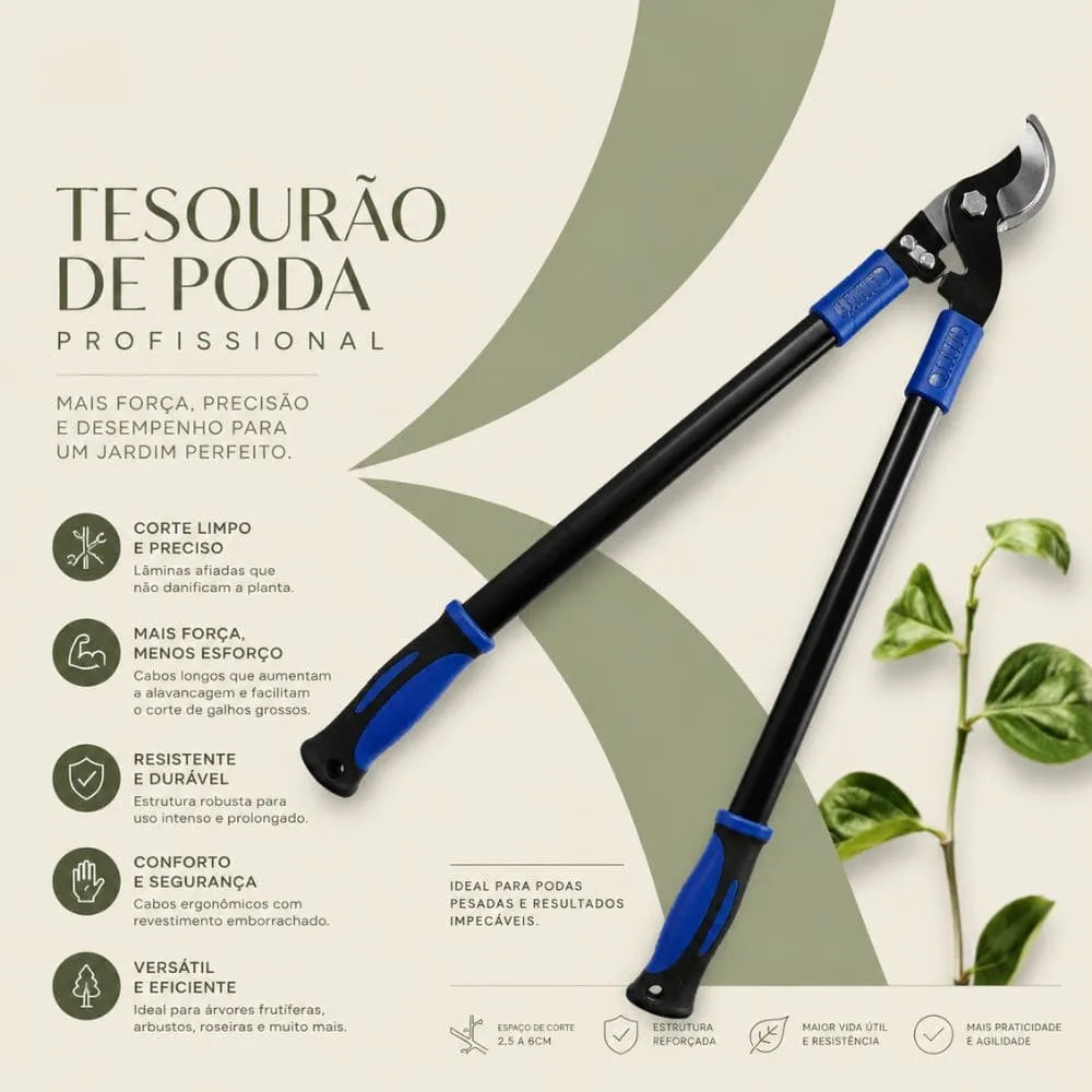 Tesoura de Poda Profissional para Galhos Grossos