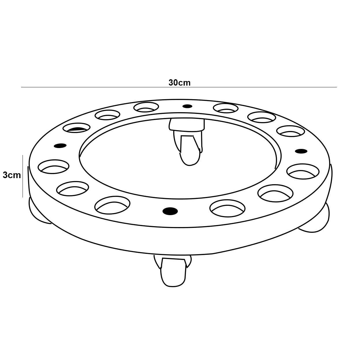 Suporte de Alumínio com Rodas de Silicone para Vasos Redondos