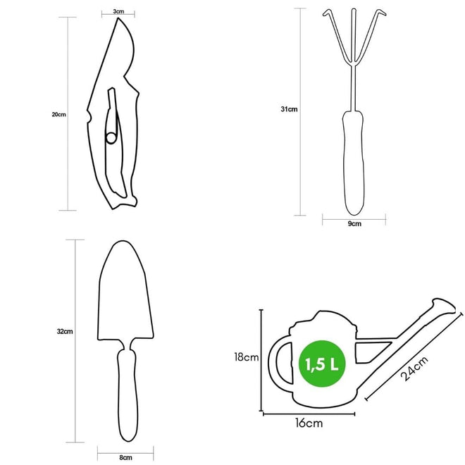 Kit Ferramentas para Jardinagem - 3 peças