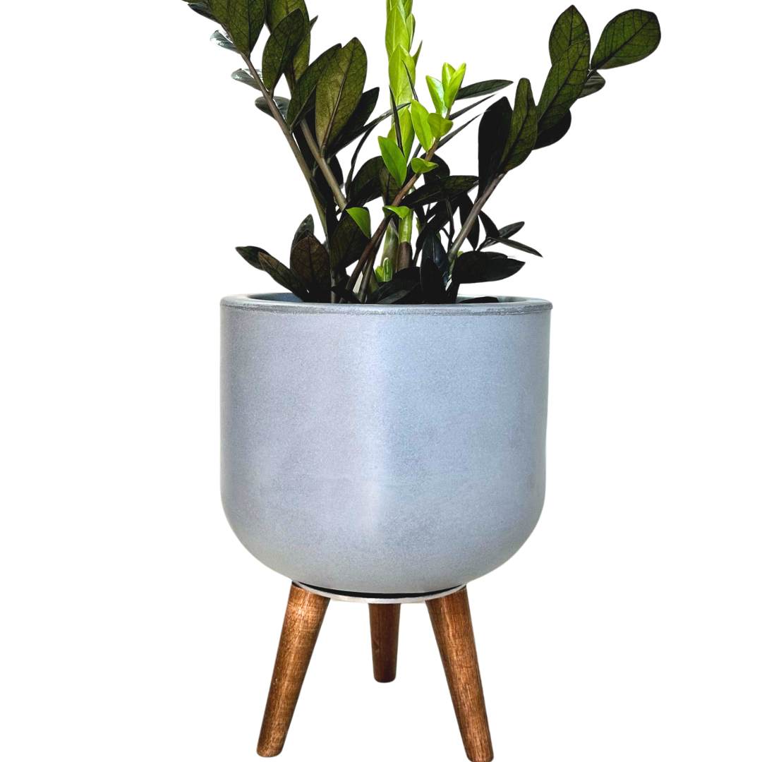 Vaso Doha Médio com Tripé de Madeira