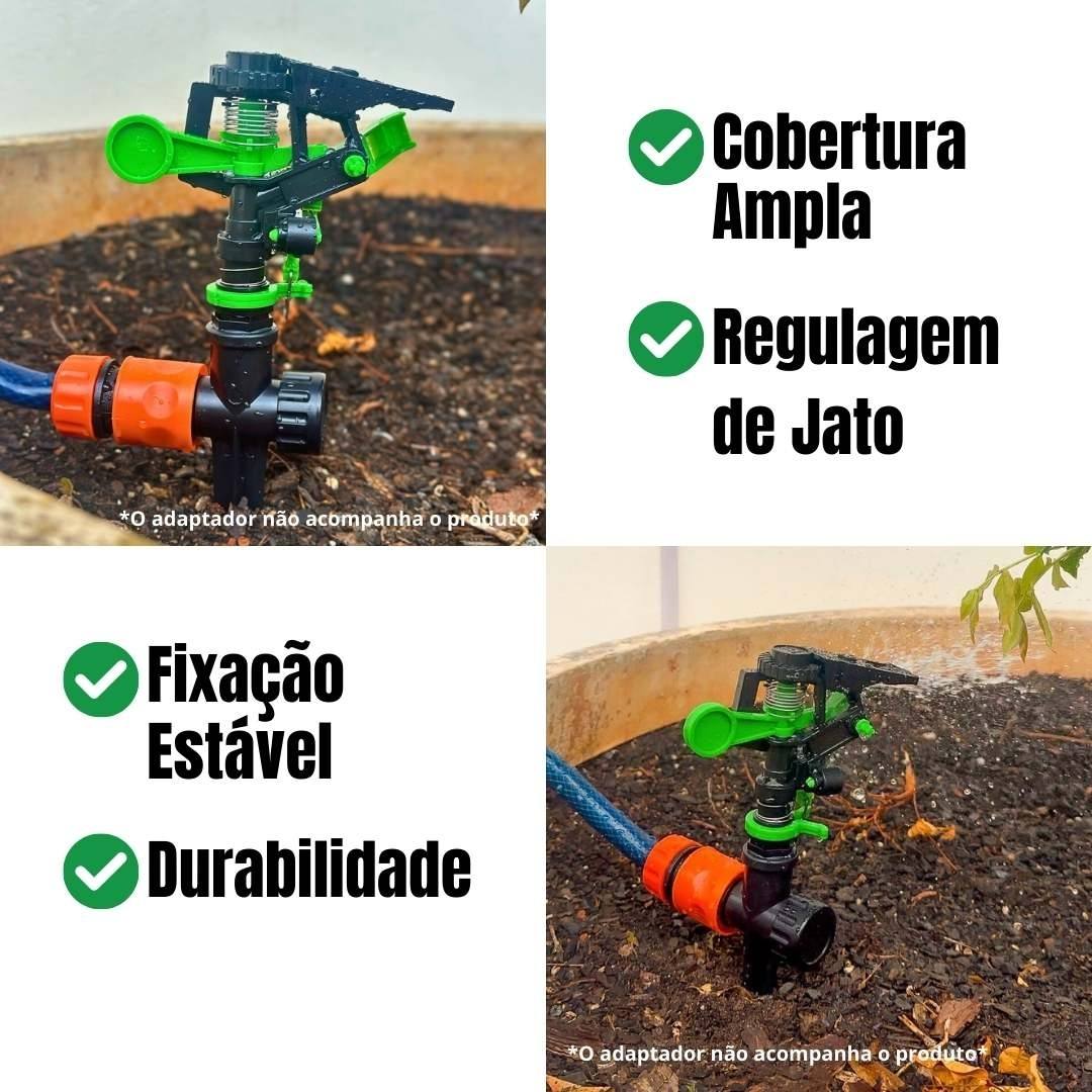 Kit Para Irrigação com Engate Rápido, Adaptador Torneira e Aspersor