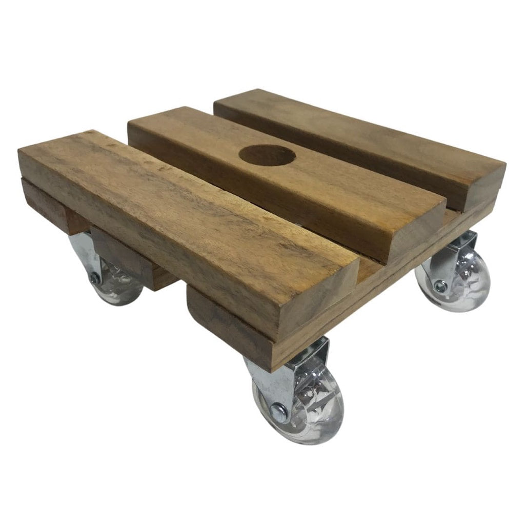 Suporte Quadrado de Madeira com Rodas de Silicone