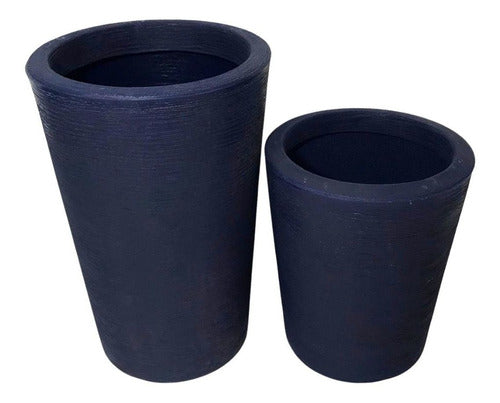 Kit 2 Vasos Linha Damasco Texturizado em Polietileno