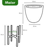Kit 2 Vasos Texturizados + Suportes de Madeira