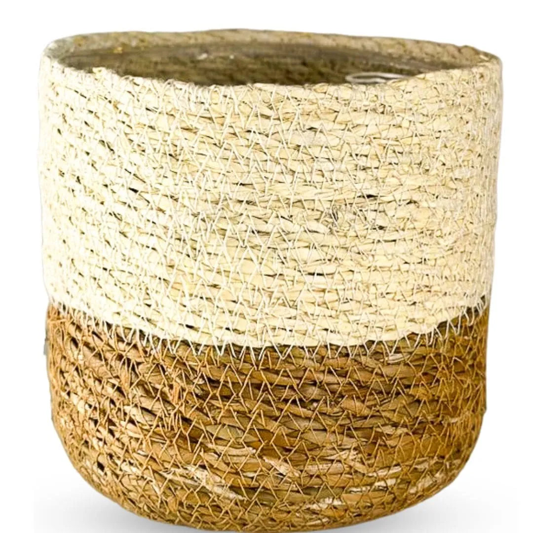 Kit 3 Cachepots Cesto Palha para Decoração