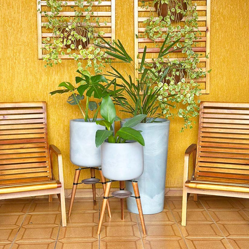 3 Vasos de Luxo Para Planta Decoração Externa Sacada Varanda